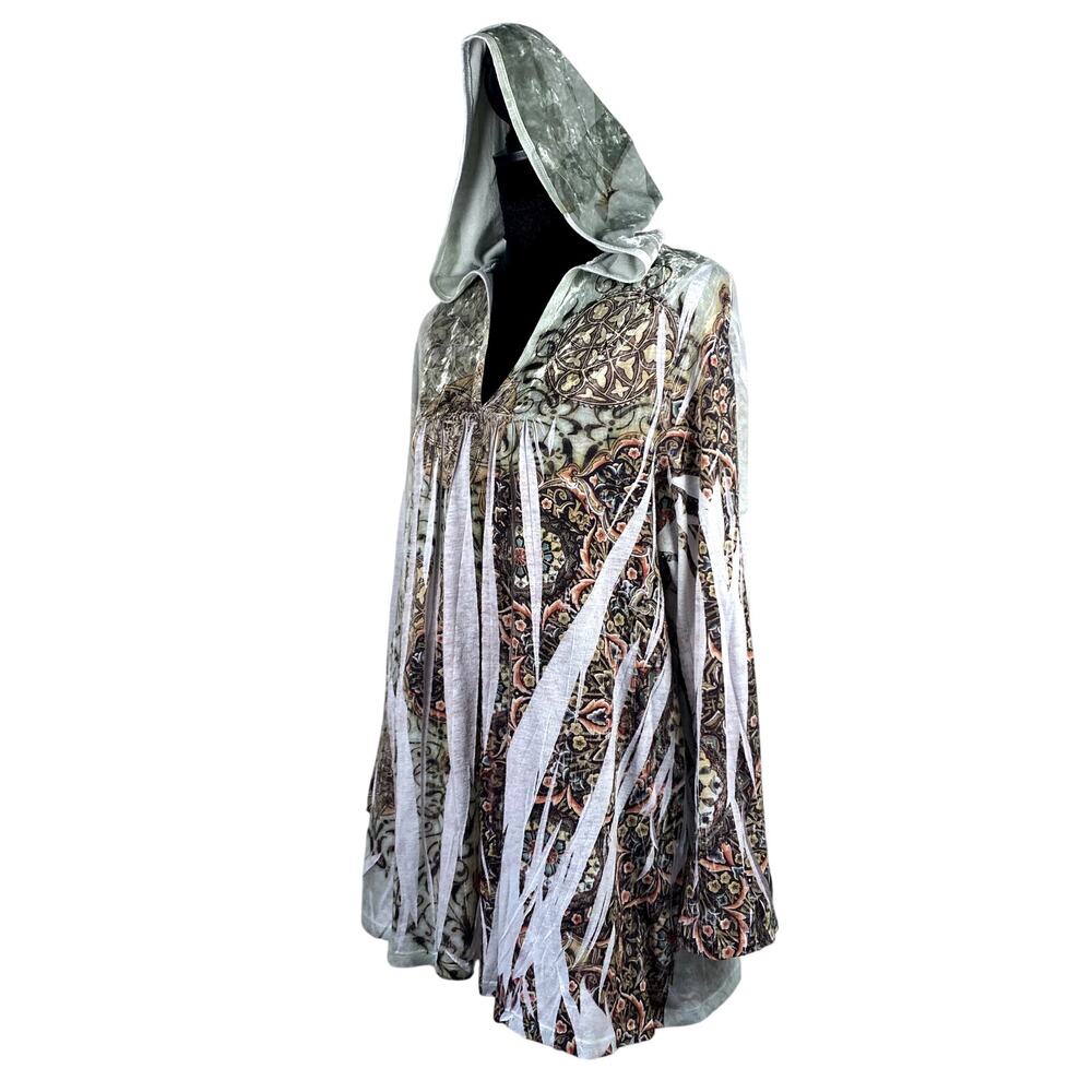Casual Freedom Celtic Whimsigoth Boho Forest Fairy Velvet Hood AOP Dyed Hoodie - Picture 4 of 16